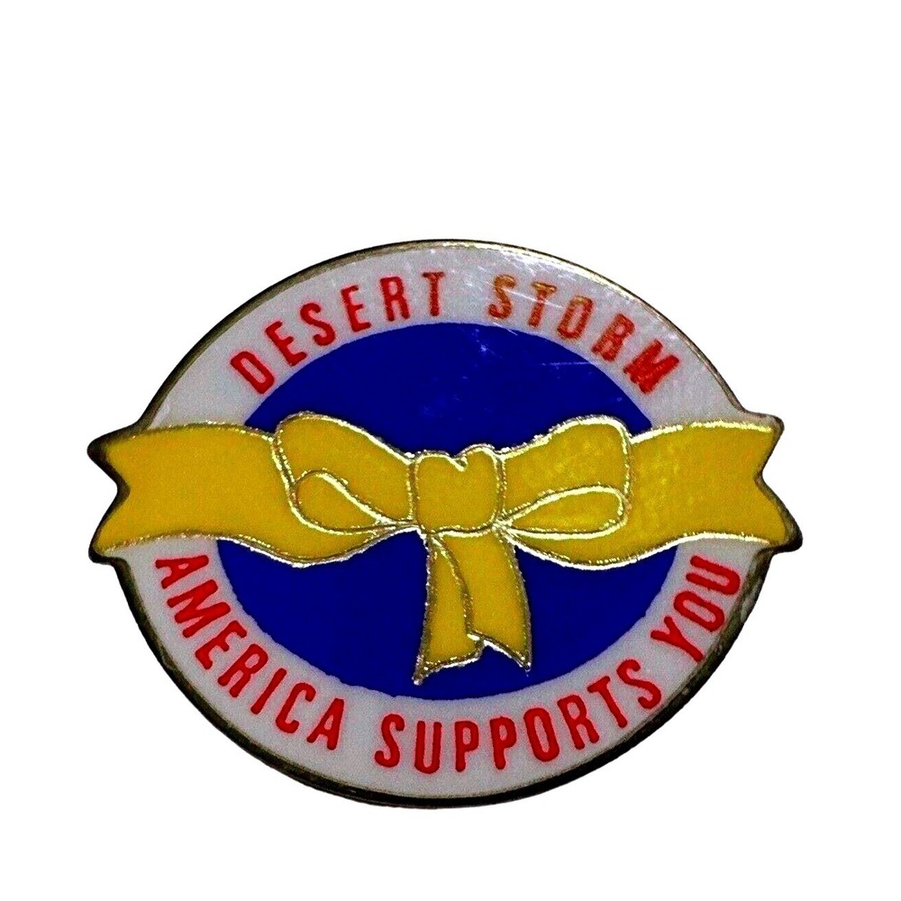Desert Storm Pin America Supports You Military Lapel Pinback Brooch